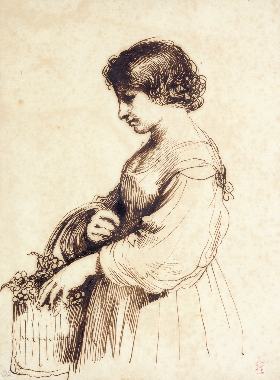 Młoda kobieta trzymająca kosz owoców, autorstwa Guercino