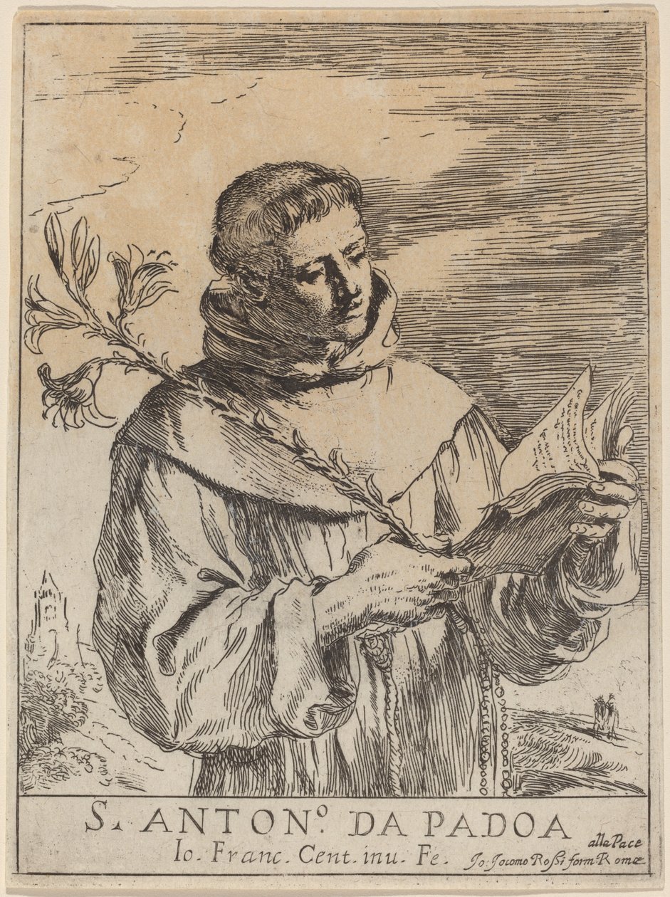 Św. Antoni Padewski. autorstwa Guercino