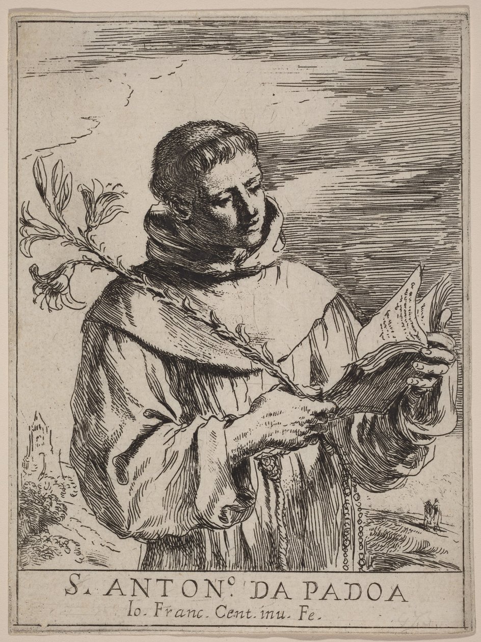 Święty Antoni z Padwy autorstwa Guercino