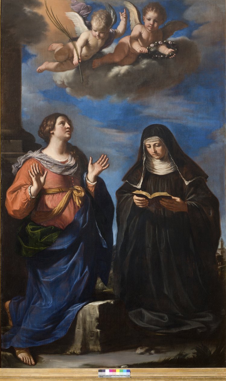 Święta Gertruda i Lukrecja, 1645 autorstwa Guercino
