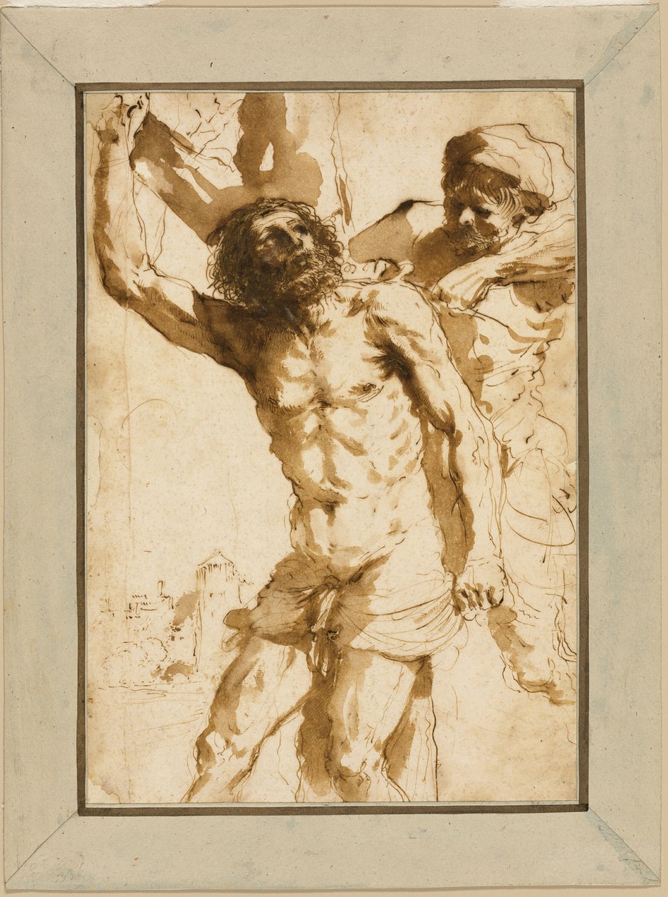 Studium do „Męczeństwa św. Bartłomieja” autorstwa Guercino