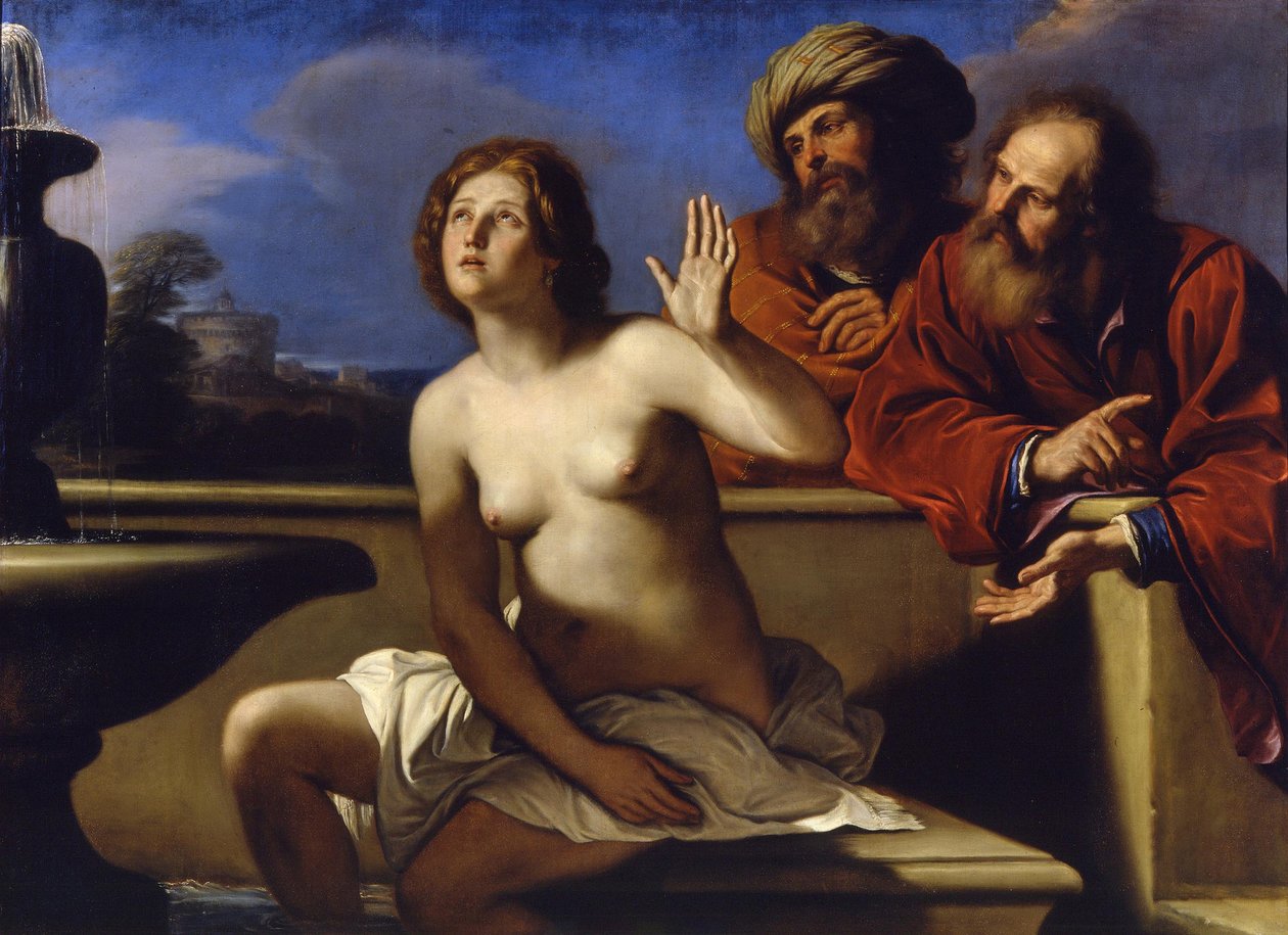 Susannah i starsi, 1649-1650 autorstwa Guercino