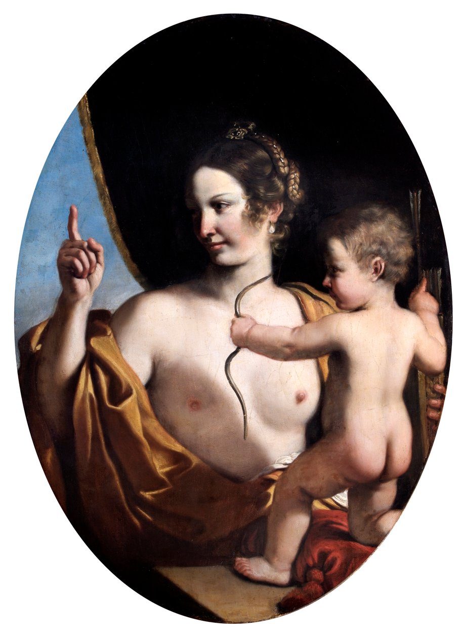 „Wenus i Kupidyn”, 1630 autorstwa Guercino