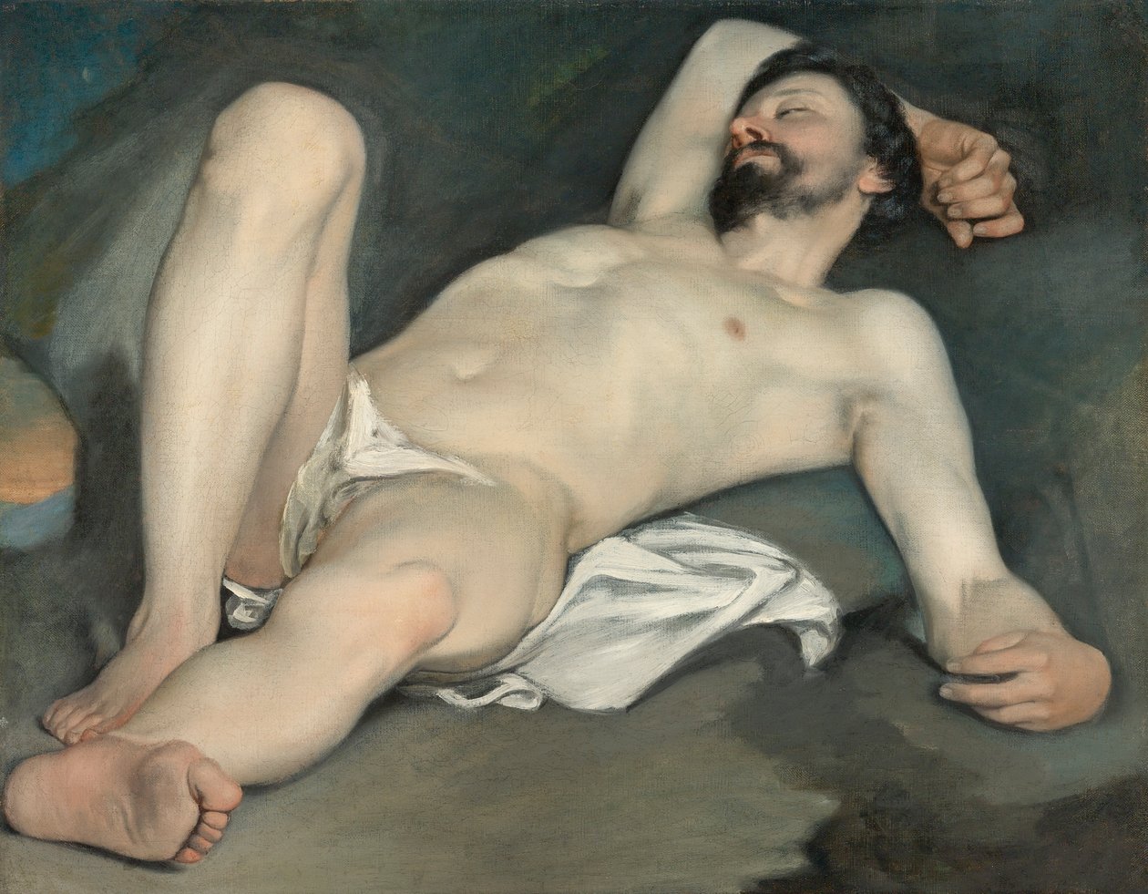 Leżący męski akt autorstwa Guido Cagnacci