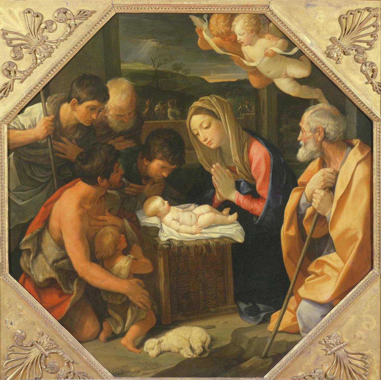 Adoracja pasterzy, ok. 1640-1642 autorstwa Guido Reni