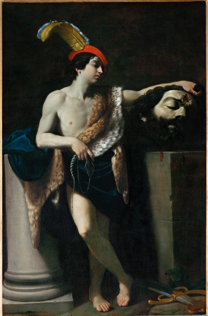 Dawid z głową Goliata ... autorstwa Guido (follower of) Reni
