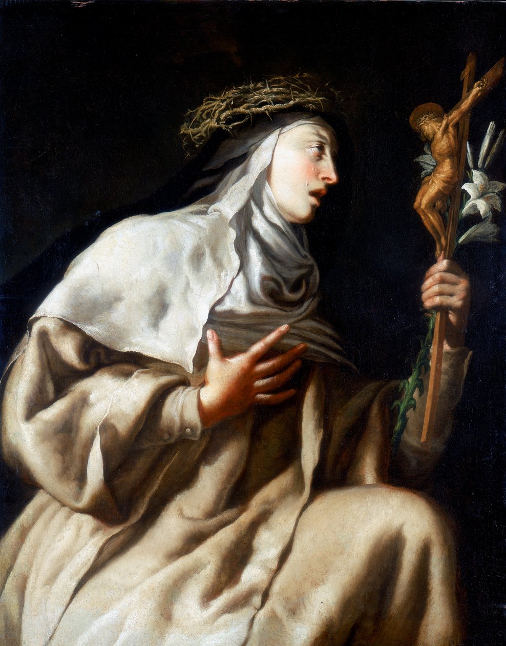 Św. Teresa z Avila przed krzyżem, ok. 1621-1663 autorstwa Guido Cagnacci