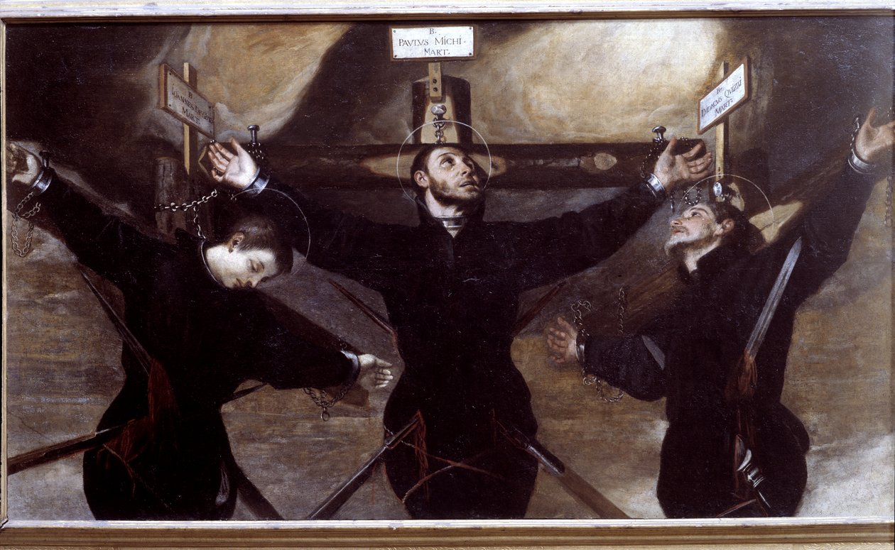 Trzech jezuickich męczenników Japonii autorstwa Guido Cagnacci