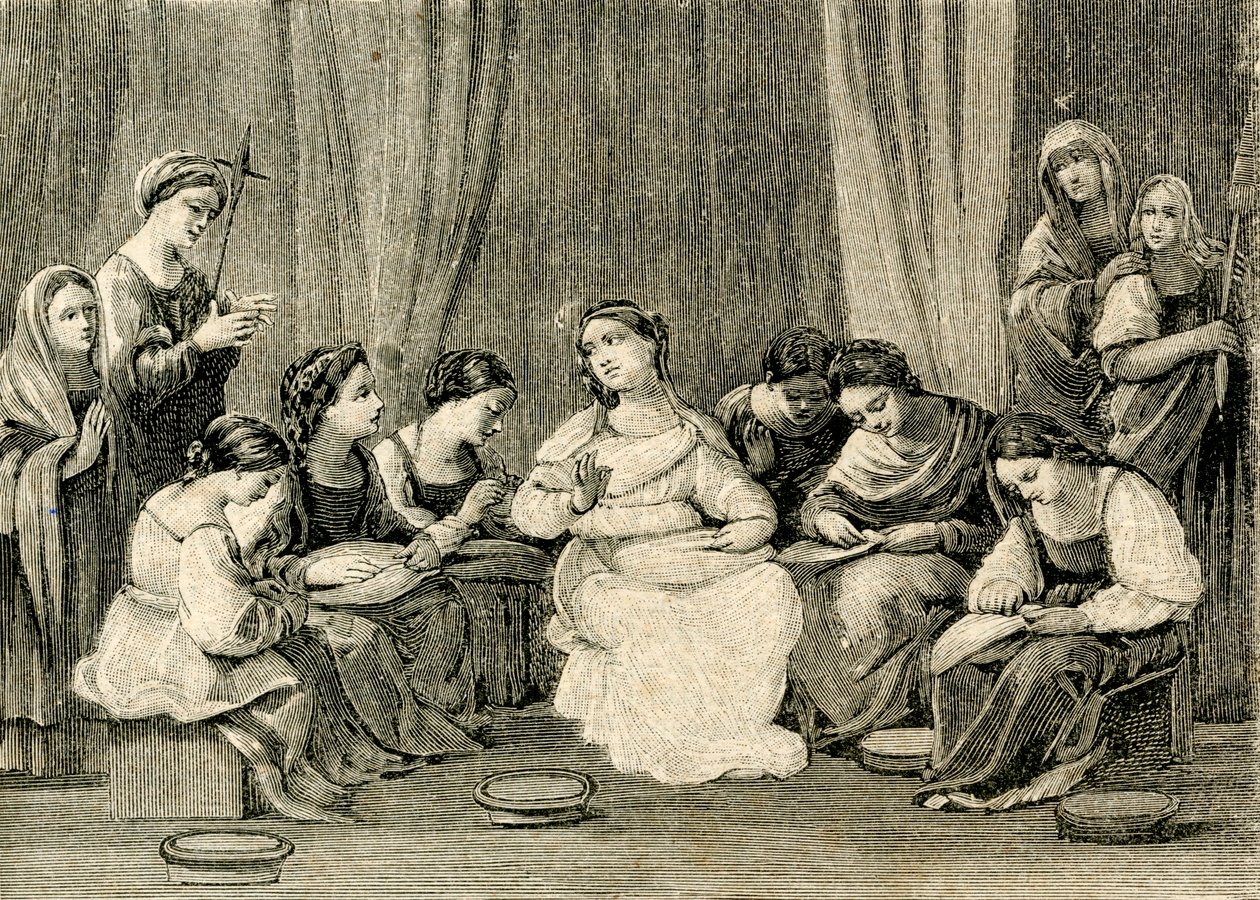 Dorastanie Dziewicy, Guido Reni (1575-1642), Sanktuarium Świętego Domu, Loreto, Marche, Włochy autorstwa Guido Reni