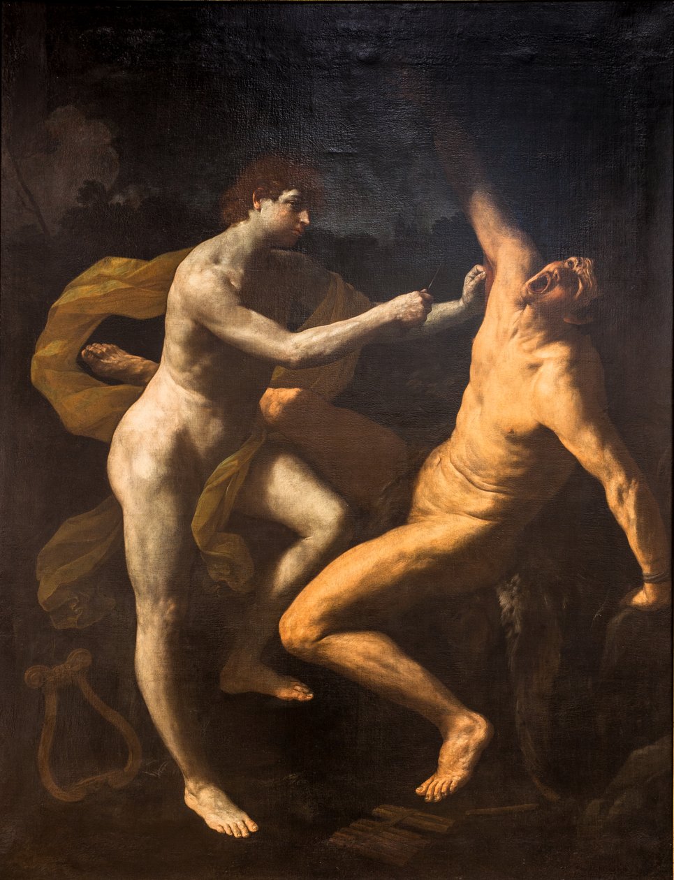 Apollo zabijający Marsyasa, 1620-25 (olej na płótnie) autorstwa Guido Reni