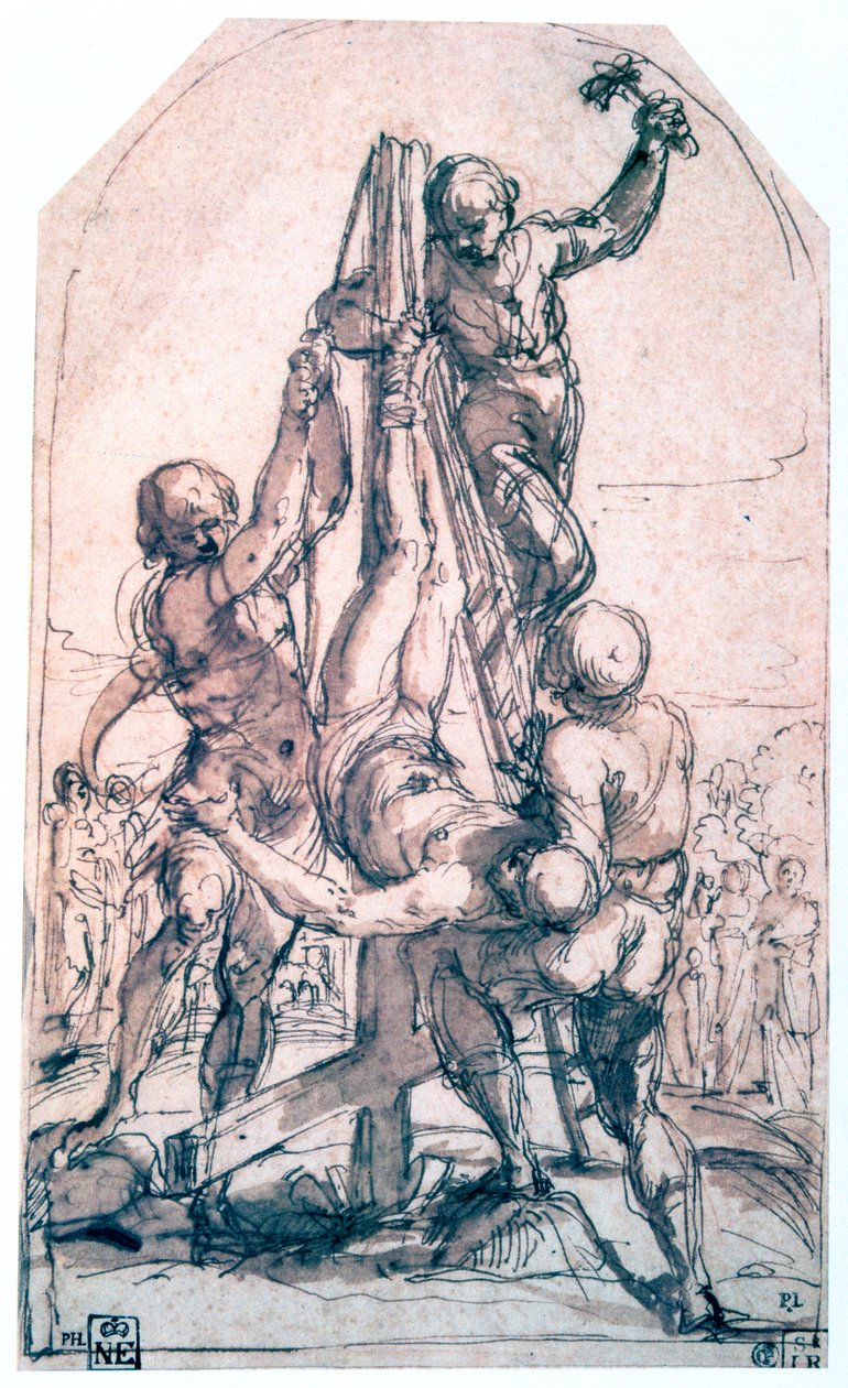 Ukrzyżowanie św. Piotra, ok. 1600-1642 autorstwa Guido Reni