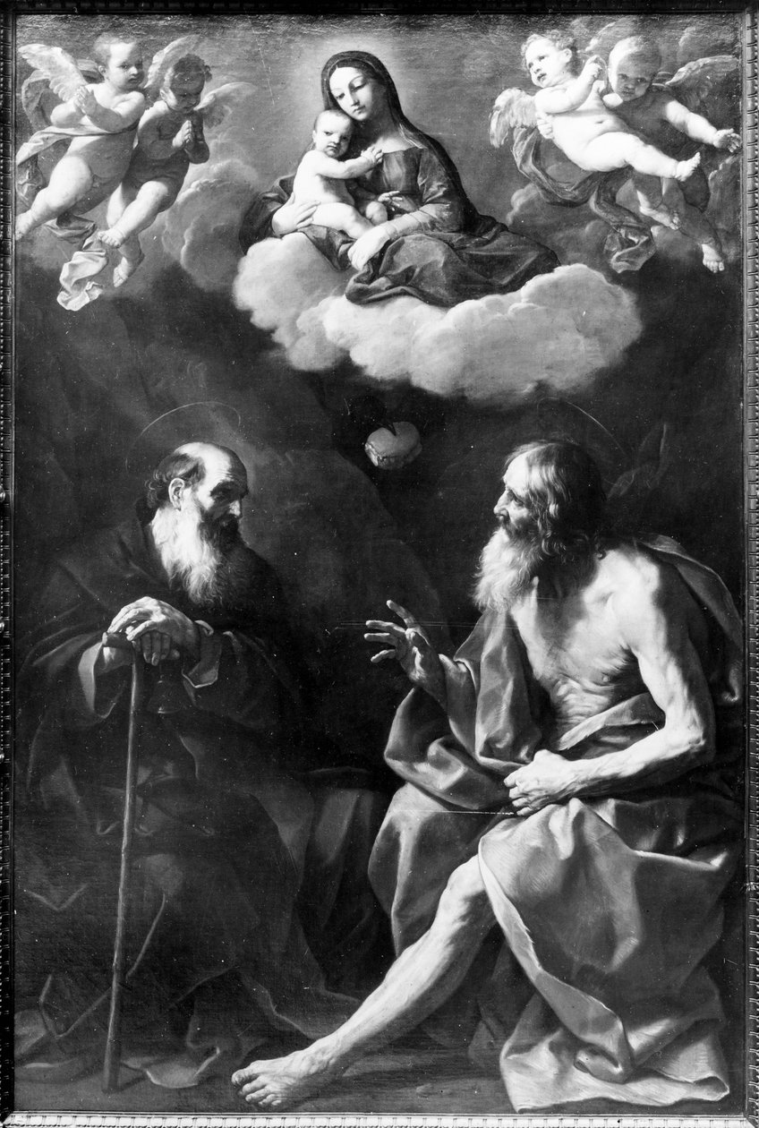 Pustelnicy Paweł i Antoni na pustyni autorstwa Guido Reni