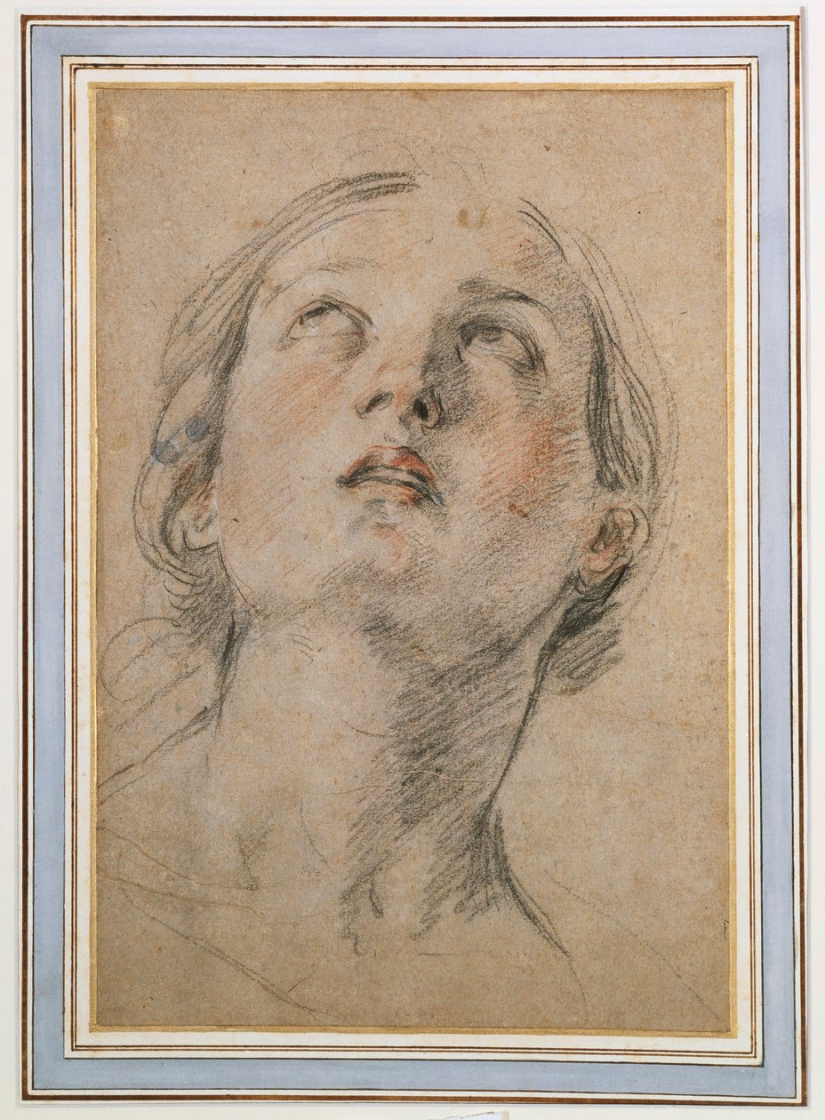 Głowa kobiety patrzącej w górę autorstwa Guido Reni