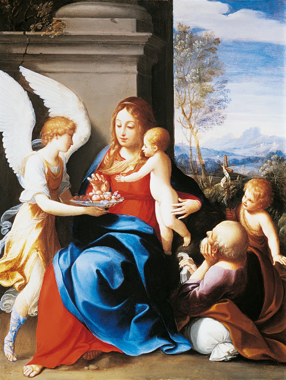 Święta Rodzina obsługiwana przez aniołów – Guido Reni (1575-1642) autorstwa Guido Reni