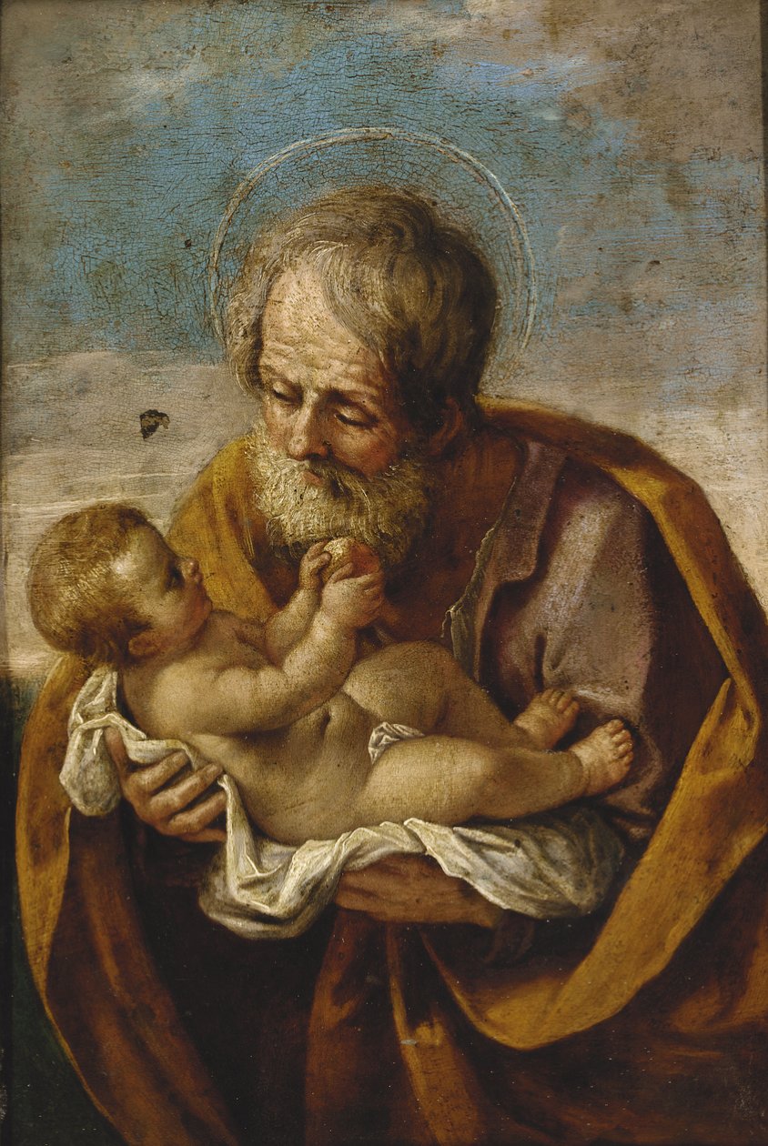 Józef i Dzieciątko Jezus w jego ramionach autorstwa Guido Reni