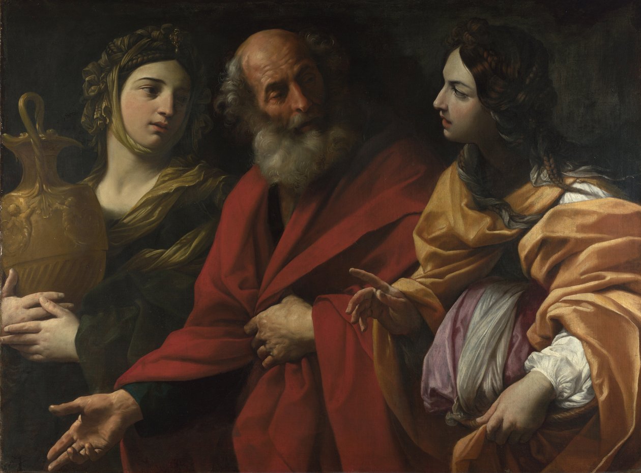 Lot i jego córki opuszczające Sodomę, ok. 1930 r. 1615 autorstwa Guido Reni