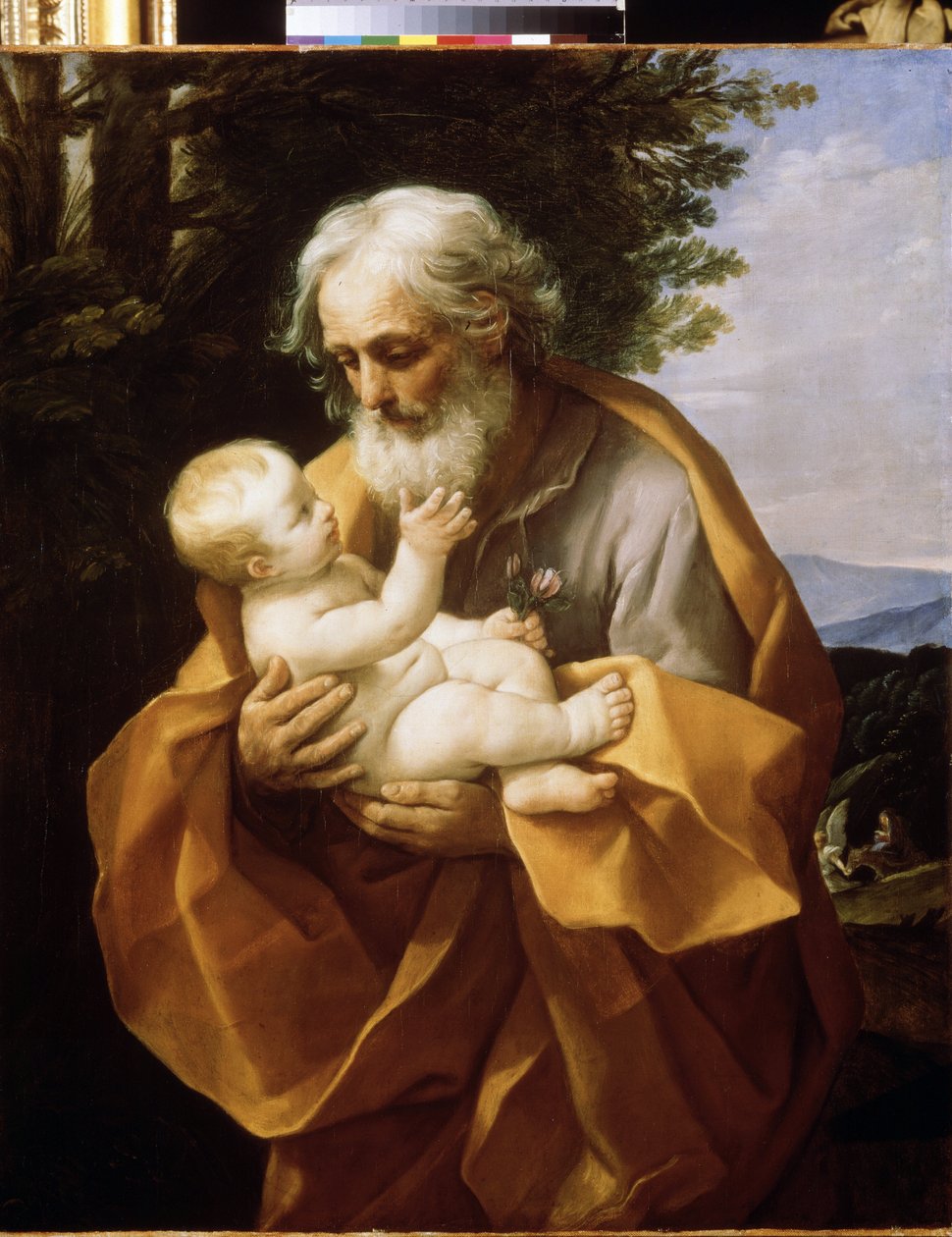 Święty Józef z Dzieciątkiem, ok. 1620 (olej na płótnie) autorstwa Guido Reni