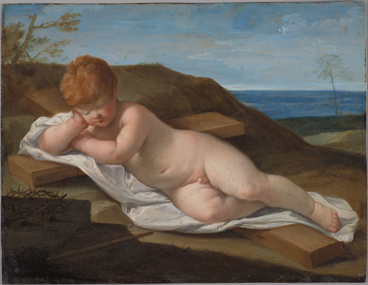 Śpiące Dzieciątko Jezus autorstwa Guido Reni