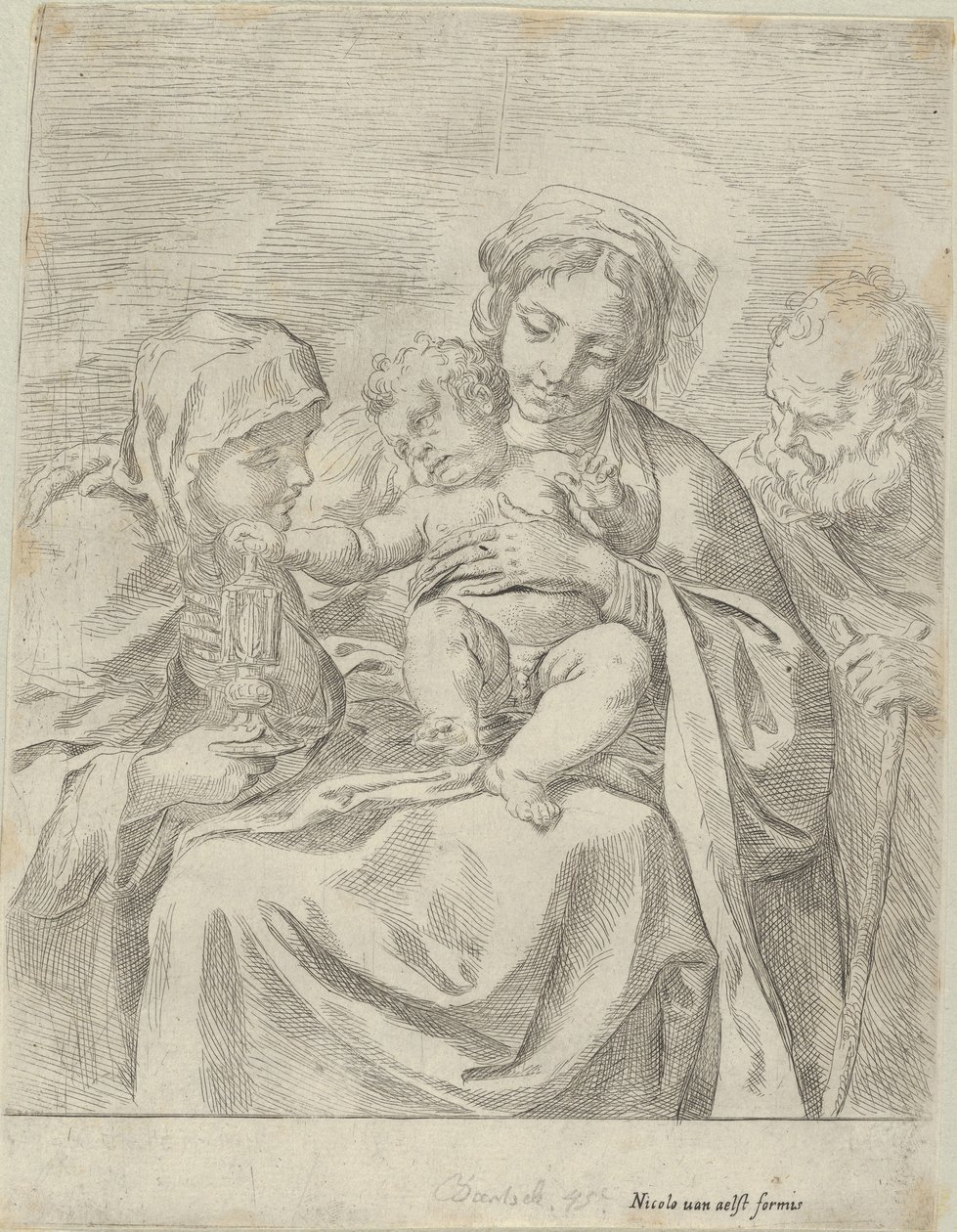 Święta Rodzina ze św. Klarą, 1590-1600. autorstwa Guido Reni