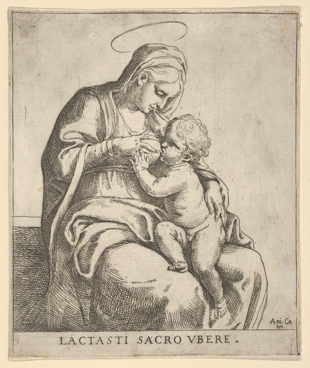 Dziewica opiekująca się Dzieciątkiem Chrystus, ca. 1590-1610. autorstwa Guido Reni