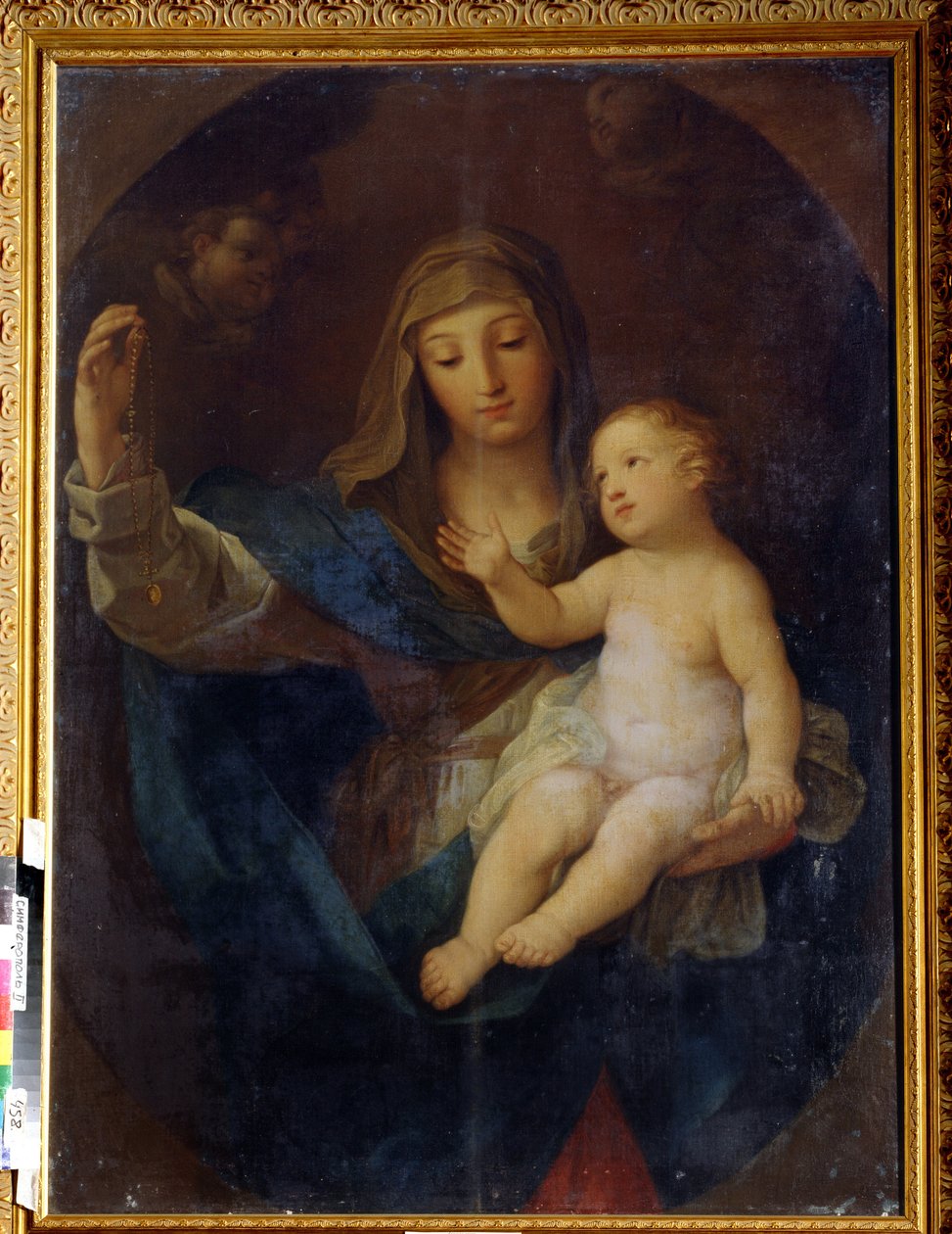 Dziewica i dziecko (Dziewica i dziecko). Obraz Guido Reni (1575-1642). Olej na płótnie. Sztuka włoska, styl barokowy. Regionalne Muzeum Sztuki, Symferopol, Ukraina autorstwa Guido Reni