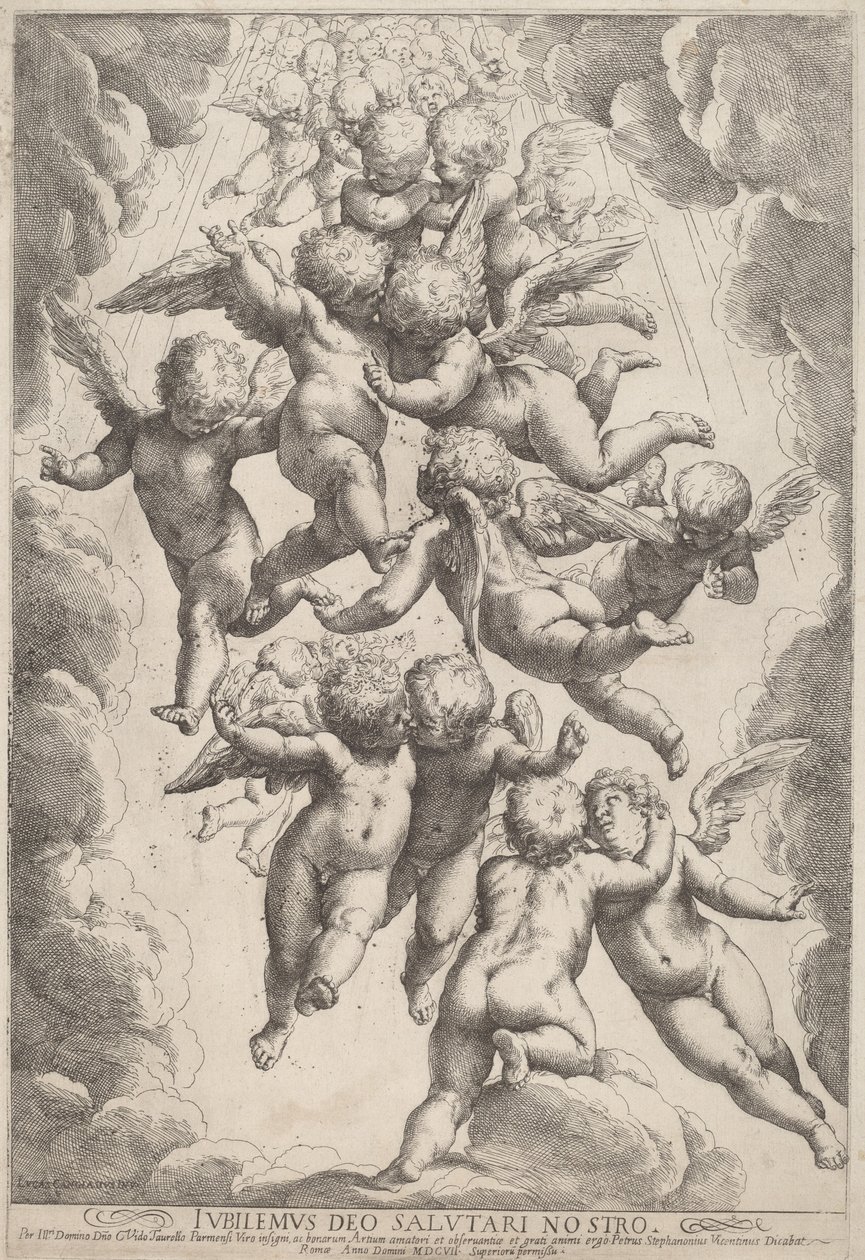 Anioły w chwale autorstwa Guido Reni, after Luca Cambiaso