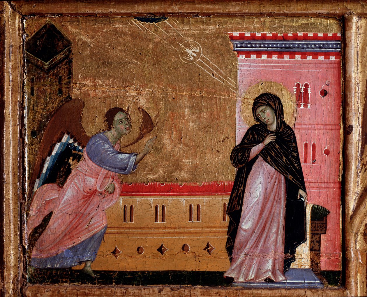 Zwiastowanie. Detal predelle, ok. 1260-1280 autorstwa Guido da Siena