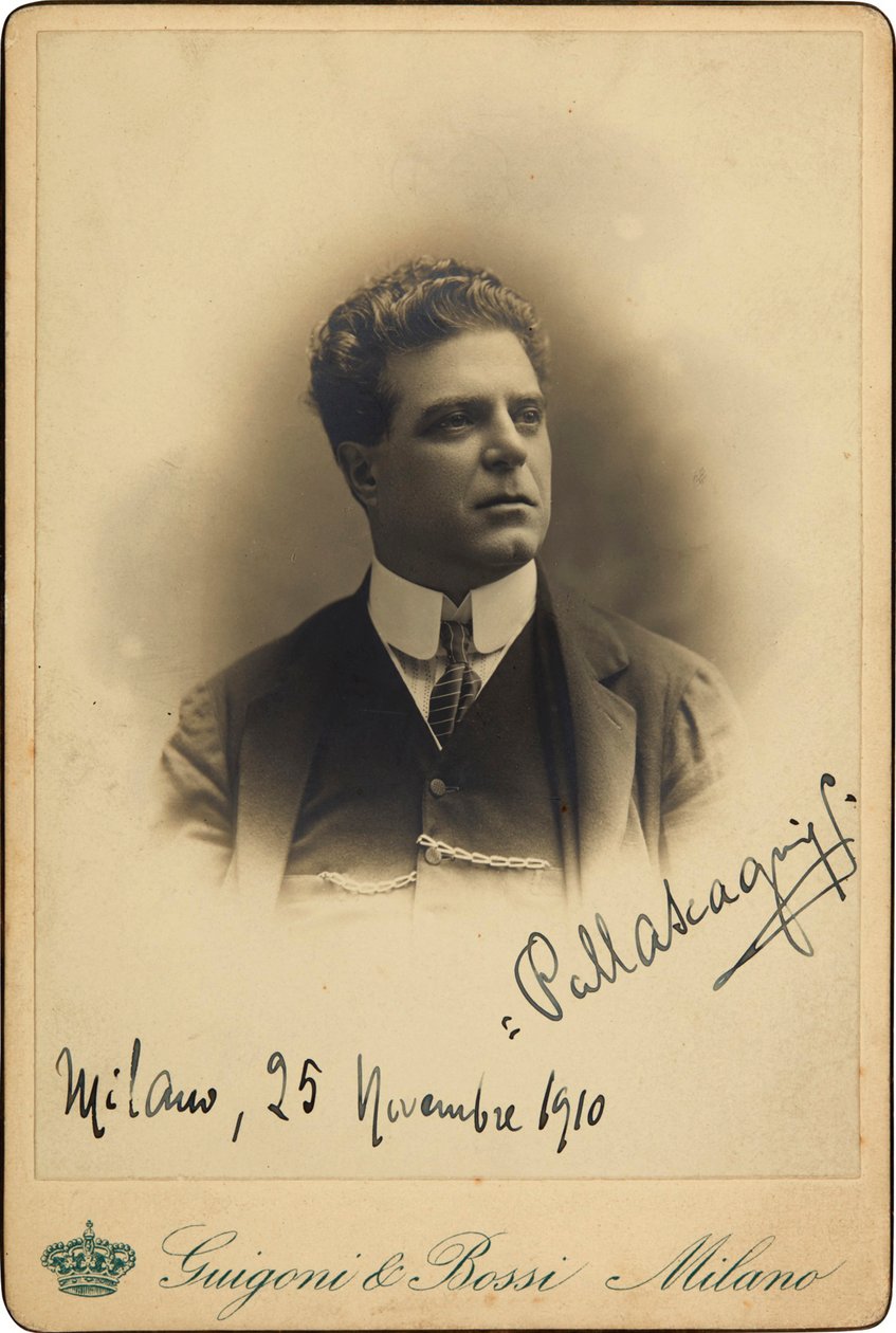 Portret kompozytora Pietro Mascagni 1863-1945, 1910. autorstwa Guigoni and Bossi.