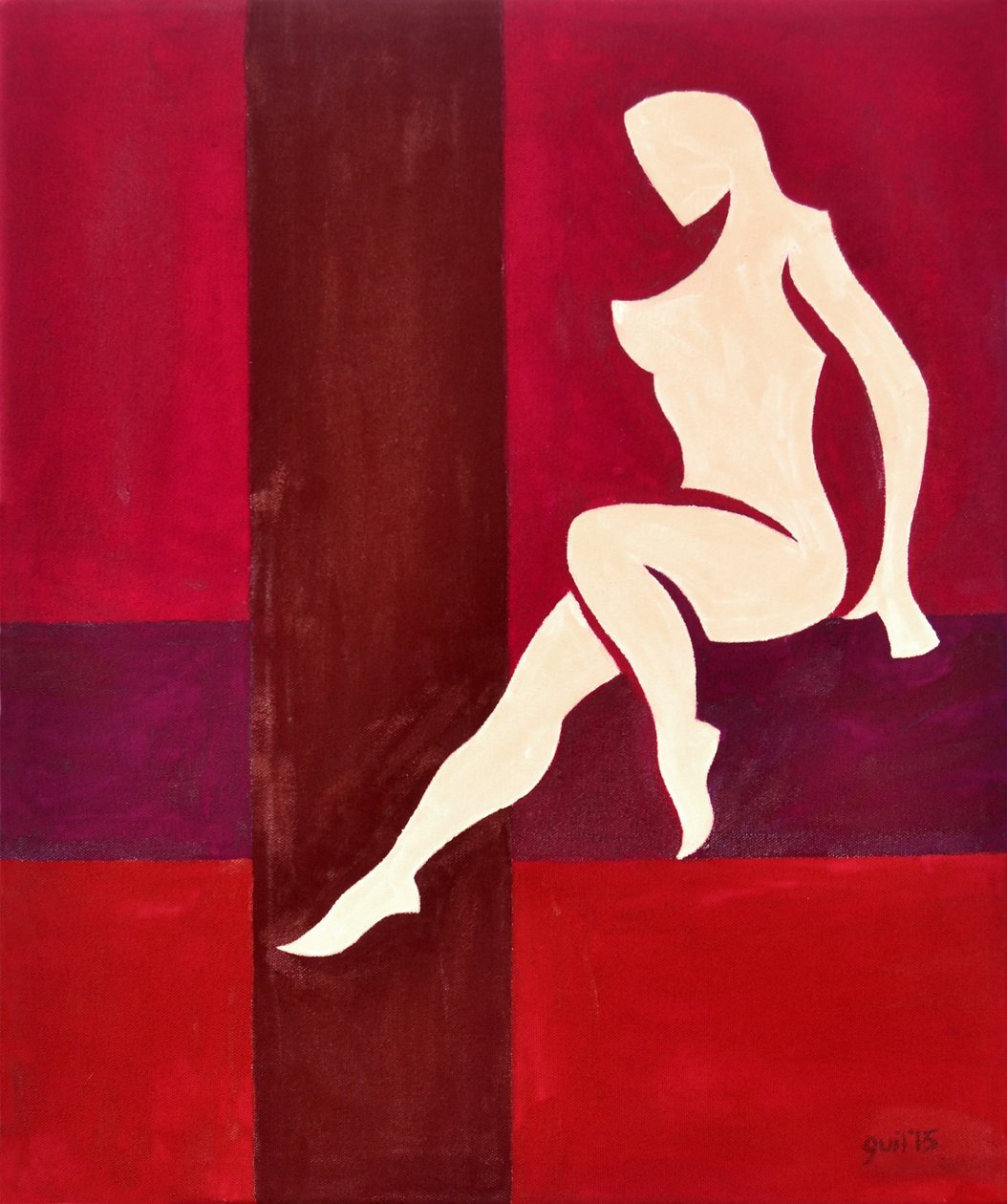 Bold as Love (Towering in Shiny Metallic Purple Armour), 2015 (olej na płótnie) autorstwa Guilherme Pontes