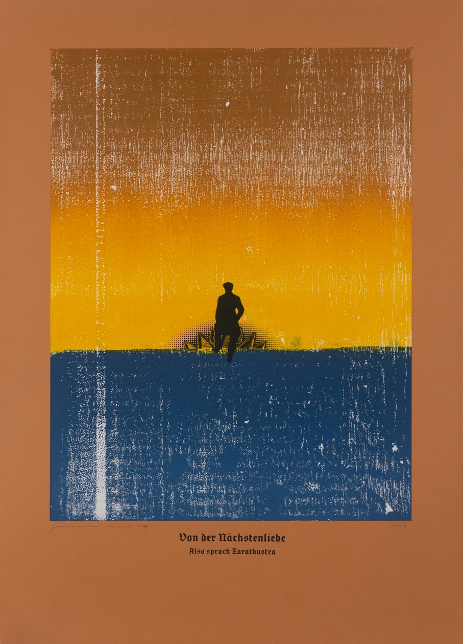 On Love of the Neighbor, Thus Spoke Zarathustra, 2024 (drzeworyt i sitodruk) autorstwa Guilherme Pontes