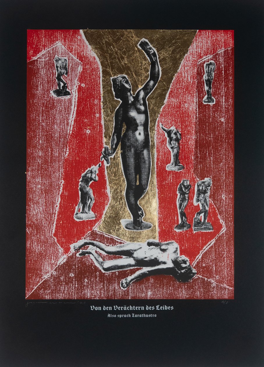 On The Despisers Of The Body, Thus Spoke Zarathustra, 2023 (drzeworyt i sitodruk) autorstwa Guilherme Pontes