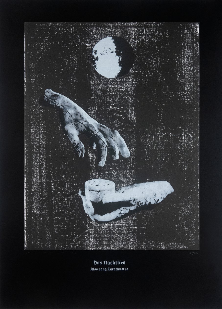 The Night Song, Thus Spoke Zarathustra, 2024 (drzeworyt i sitodruk) autorstwa Guilherme Pontes