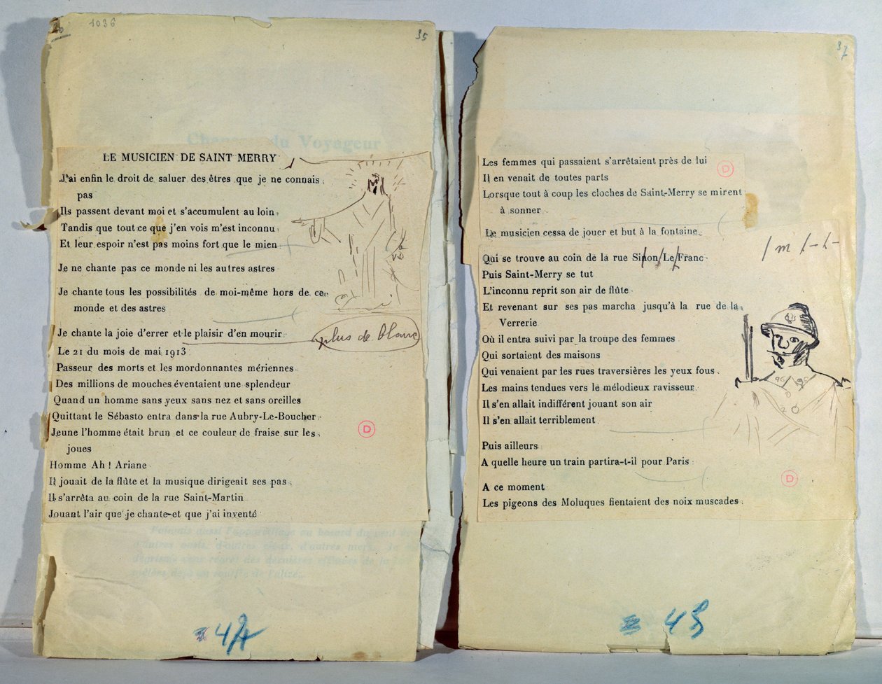 Opisany i ilustrowany egzemplarz „Le Musicien de Saint Merry” autorstwa Guillaume Apollinaire