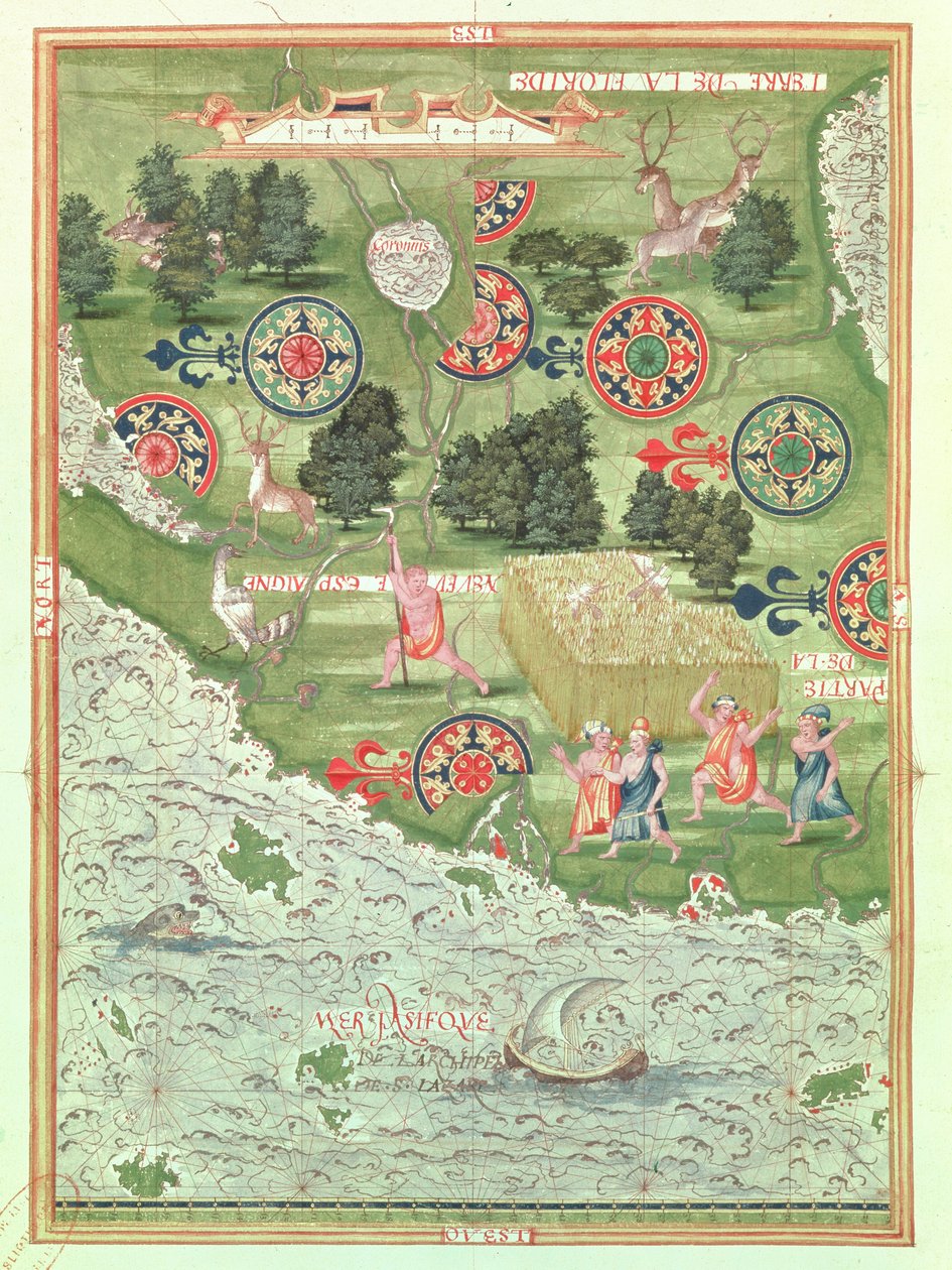 Fol.54v Mapa Florydy z „Cosmographie Universelle”, 1555 autorstwa Guillaume Le Testu