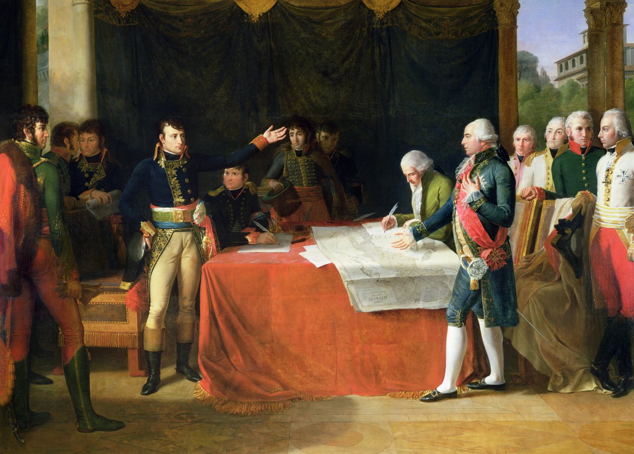Wstępy do pokoju podpisane w Leoben, 17 kwietnia 1797, 1805 autorstwa Guillaume Guillon Lethière