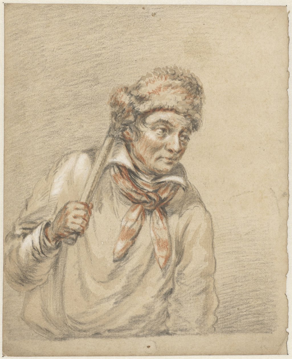 Mężczyzna z futrzanym kapeluszem na głowie autorstwa Guillaume Anne van der Brugghen
