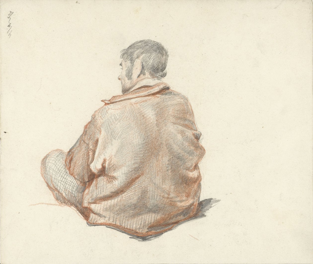 Siedzący mężczyzna, widziany z tyłu autorstwa Guillaume Anne van der Brugghen