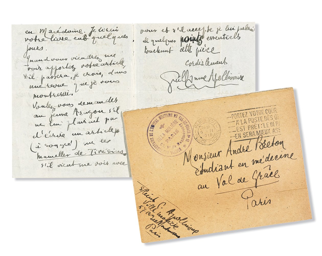 List do Andre Bretona, 1918 autorstwa Guillaume Apollinaire