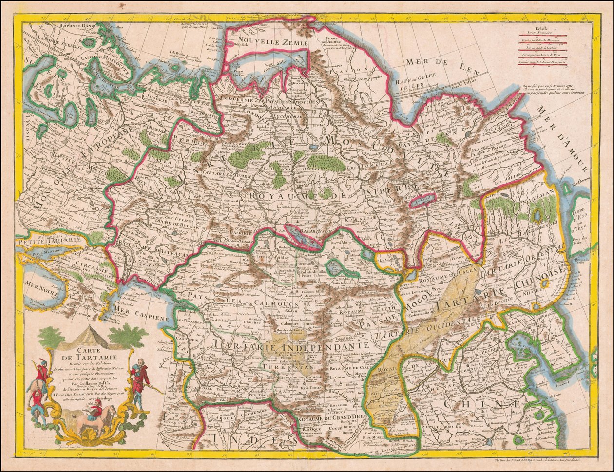 Mapa z 1766 roku - Mapa Tatarii sporządzona na podstawie relacji autorstwa Guillaume Delisle