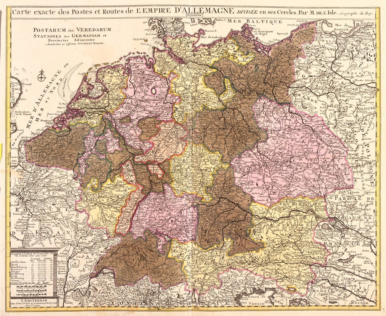 Belgia, Holandia, Niemcy, Polska (województwo: pomorskie, zachodniopomorskie, lubuskie, dolnośląskie), Czechy (region : Ołomuniec, Morawy Południowe, Praga, Czechy Środkowe, Czechy Południowe, Pilzno, Karlowe Wary, Łabędy, Liberec, Hradec Kralove, autorstwa Guillaume Delisle