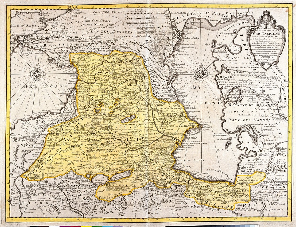 Gruzja, Armenia, Azerbejdżan, wschodnia Turcja, północny Iran autorstwa Guillaume Delisle