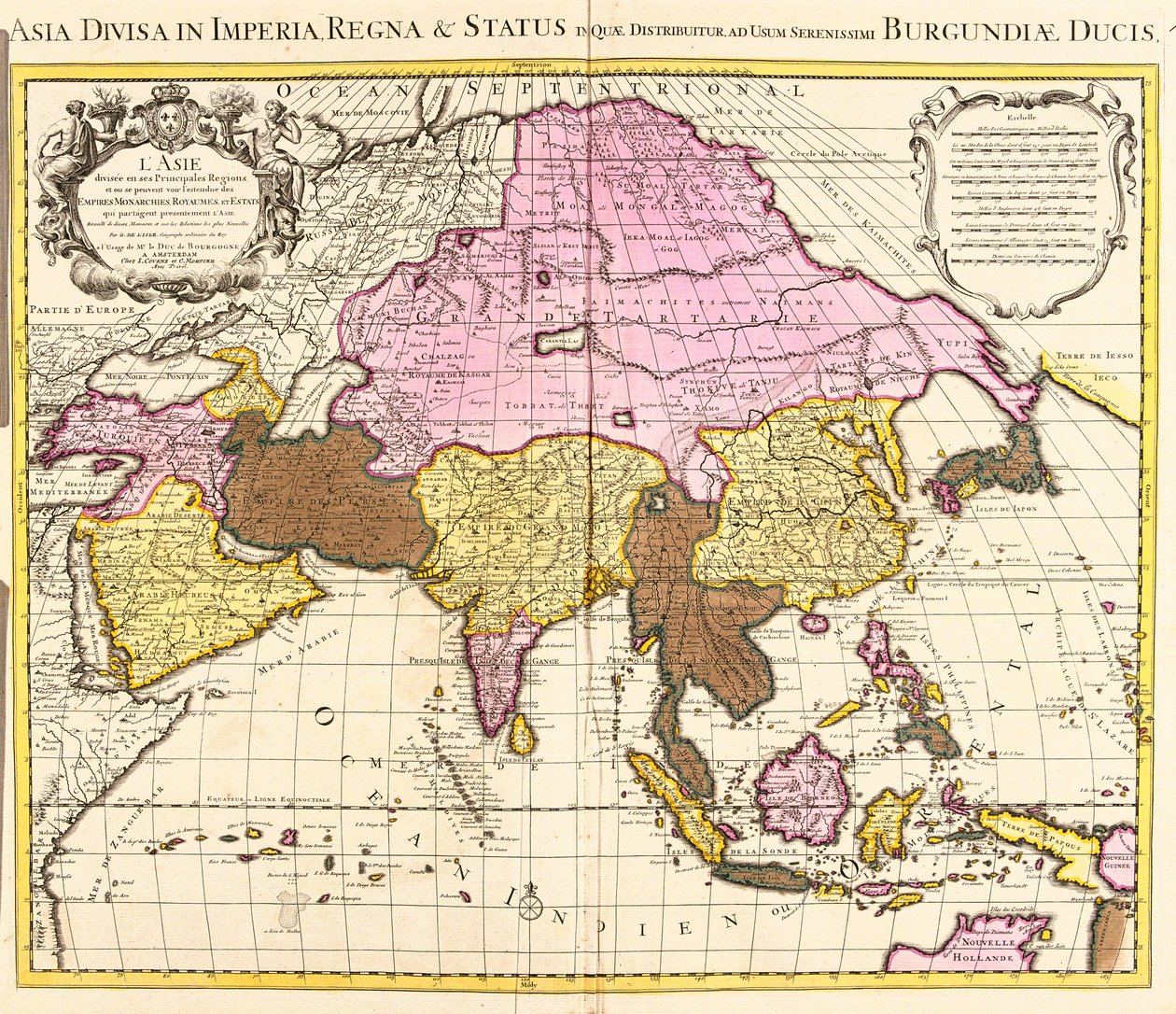 Mapa Azji (akwaforta autorstwa Guillaume Delisle