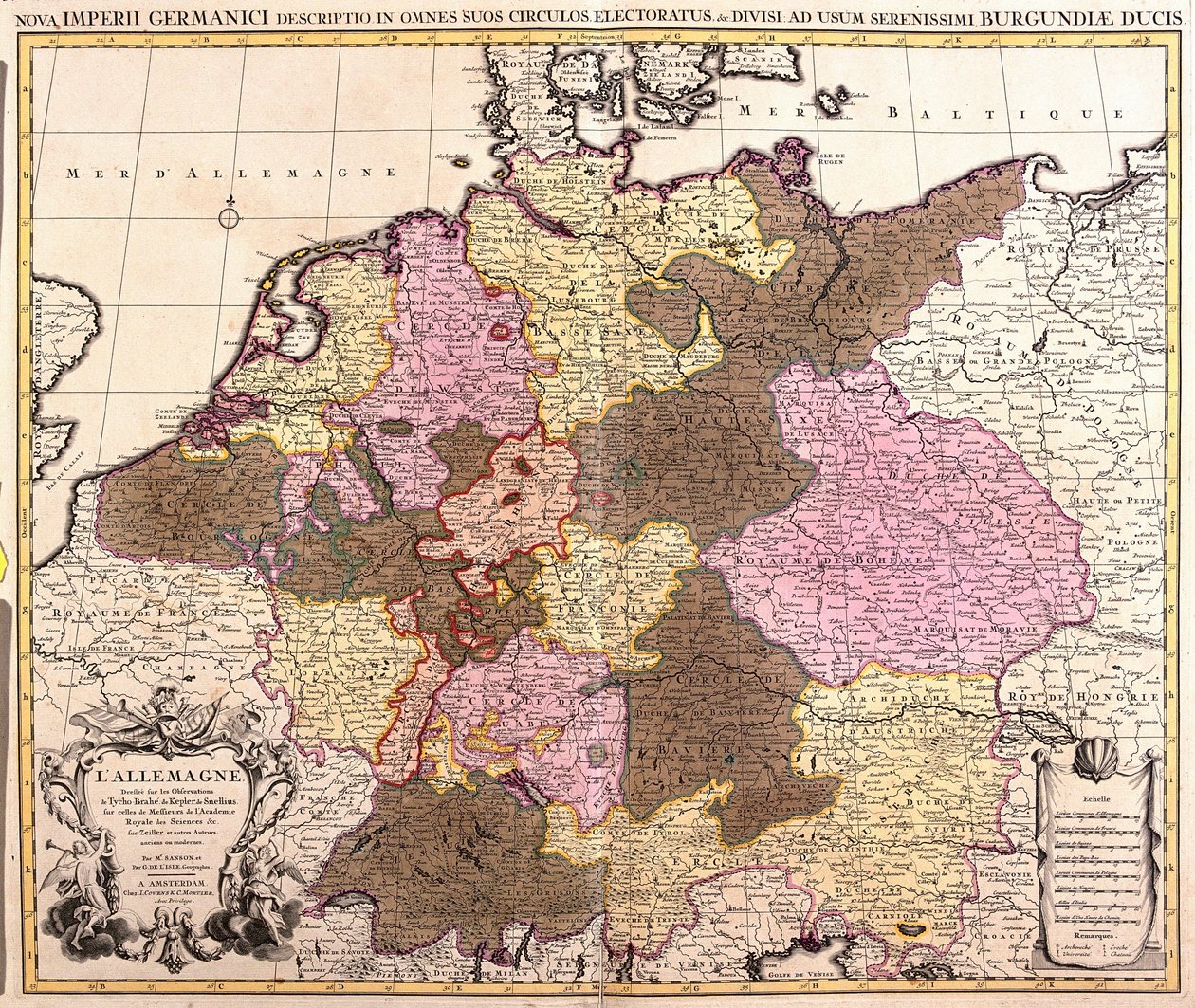 Mapa Niemiec (akwaforta autorstwa Guillaume Delisle