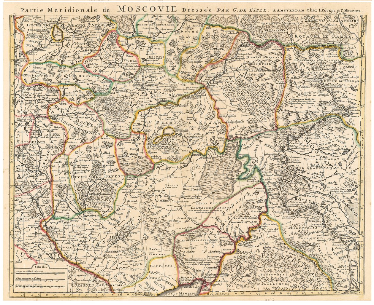 Mapa Moskwy par Delisle (De L