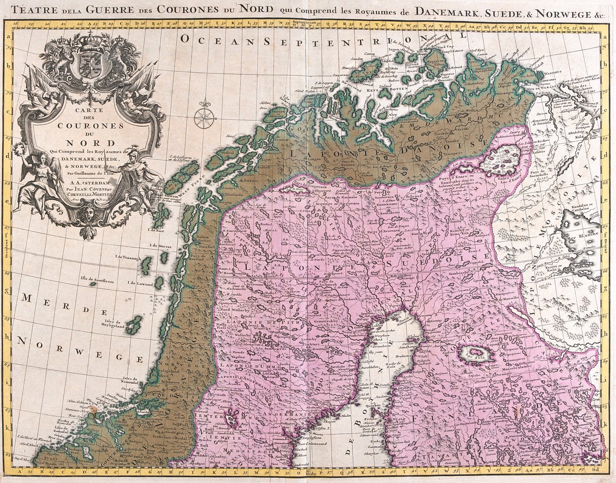 Północna Norwegia, Szwecja, Finlandia autorstwa Guillaume Delisle