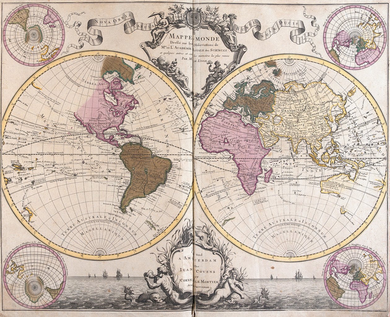 Planisphere World (akwaforta autorstwa Guillaume Delisle
