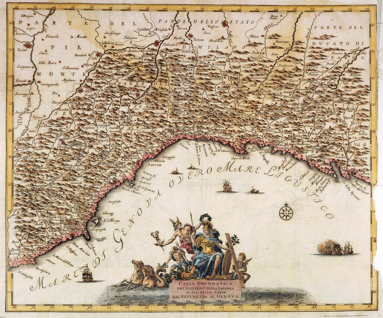 Republika Genui, Mapa autorstwa Guillaume de l