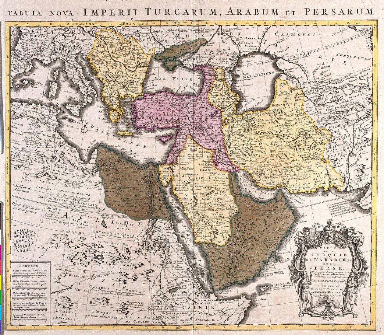 Południowa Słowacja, Słowenia, Chorwacja, Węgry, Rumunia, Mołdawia, południowa Ukraina, Bośnia i Hercegowina, Serbia i Czarnogóra, Bułgaria, Albania, Republika Macedonii, Grecja, Turcja, Gruzja, Armenia, Azerbejdżan, Iran, Cypr, Syria, Irak, wschodnia Libi autorstwa Guillaume Delisle