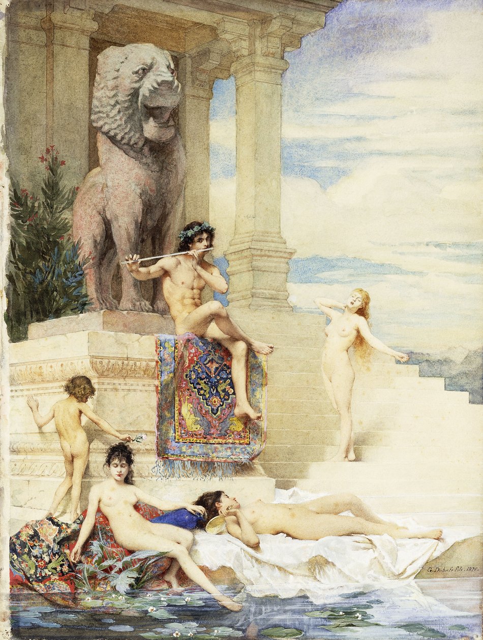 Flet z kości słoniowej: La Flute d"Ivoire, 1876 autorstwa Guillaume Dubufe