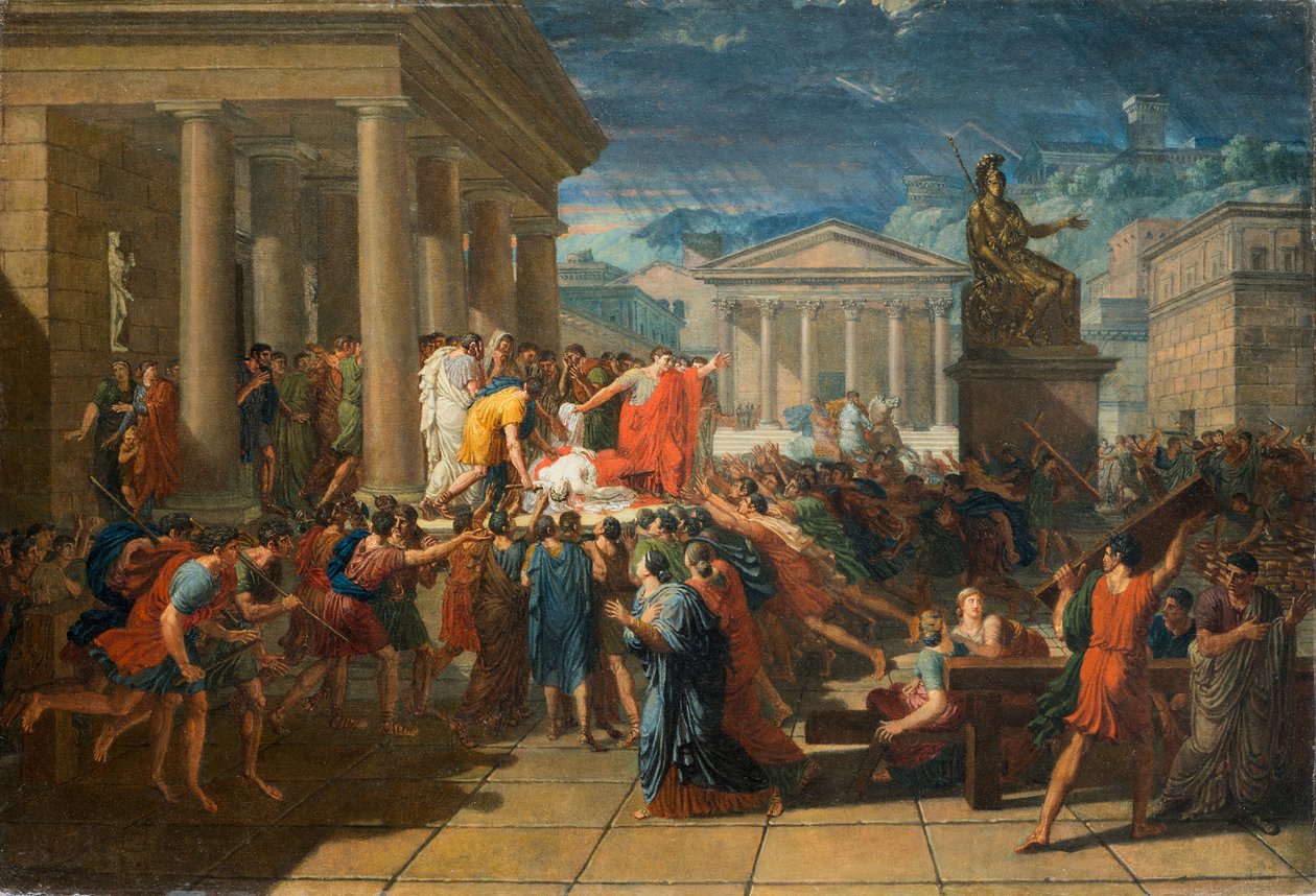 Śmierć Cezara autorstwa Guillaume Guillon Lethière